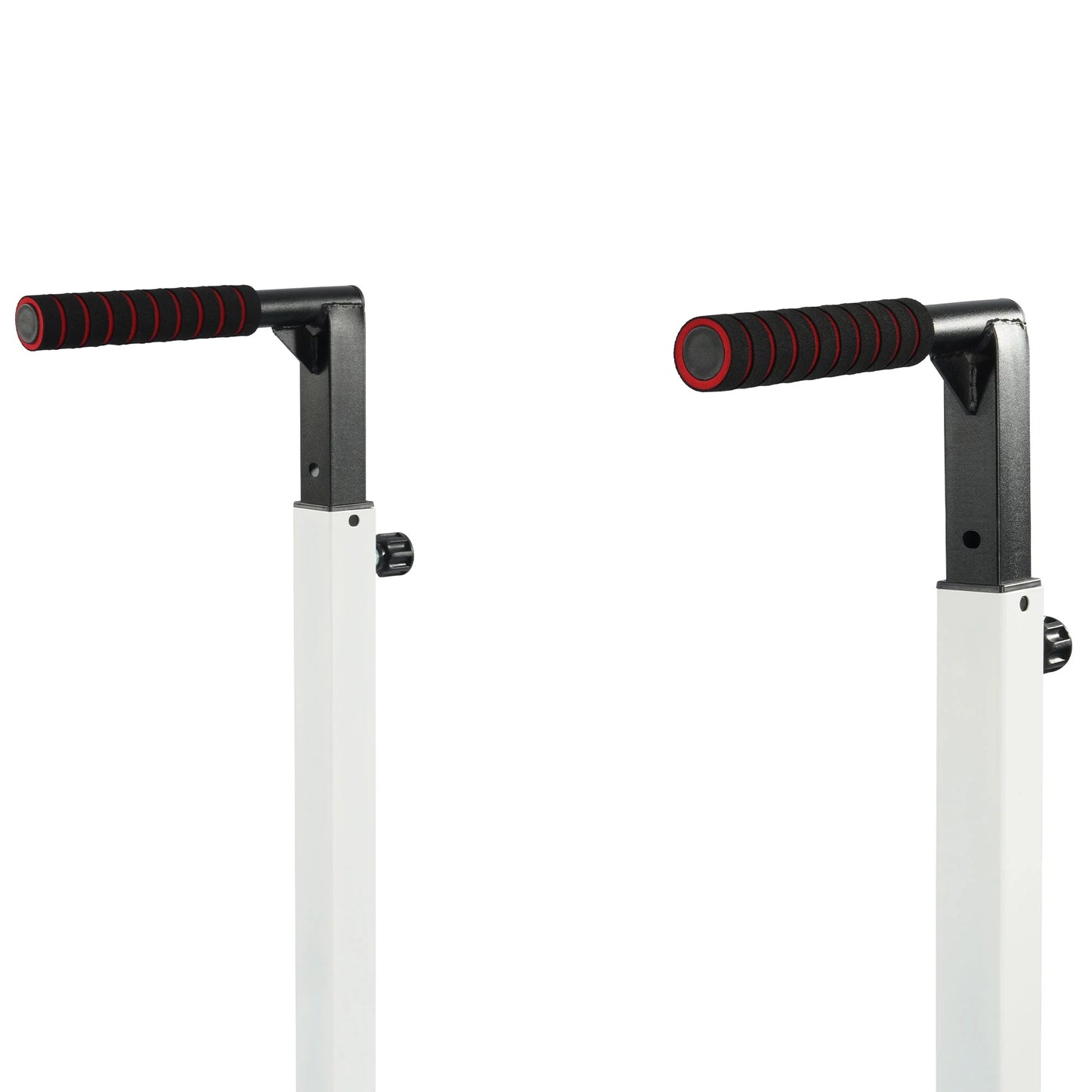 Steel Frame Dip Station with Adjustable Height, 500 Lb Weight Capacity, White